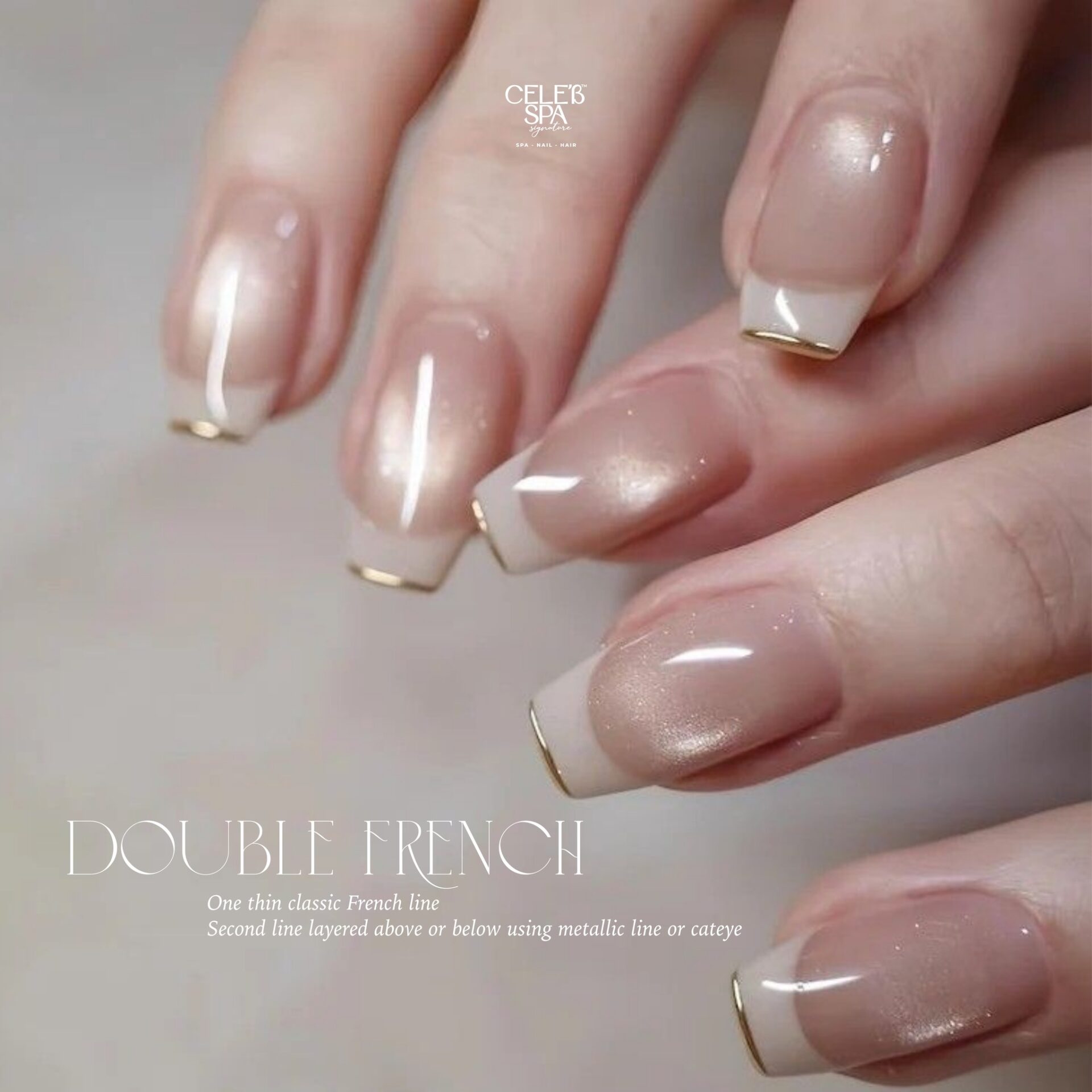 Nails care manicure with gel polish and nail art design for elegant long-lasting nails