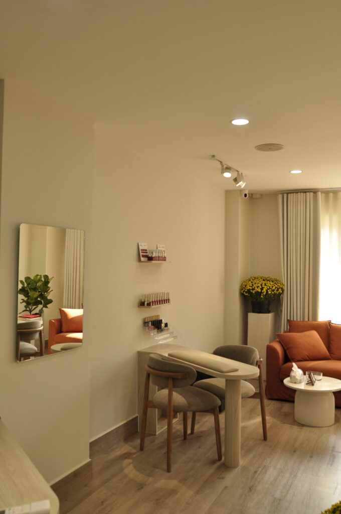 Relaxing spa interior with soft lighting and calming wellness atmosphere